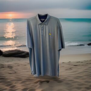 Masters Tech XXL Golf Polo Shirt Houndstooth Navy White Augusta Logo